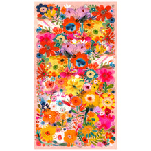 Load image into Gallery viewer, Beach towel that is sand free, lightweight, absorbent, fast drying and made from 85% recycled plastic bottles in Indigenous colourful floral print
