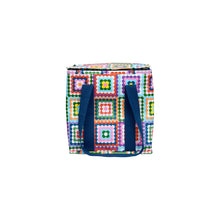 Load image into Gallery viewer, Large cooler bag with high quality insulation and zips in a colourful crochet print
