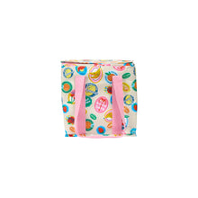 Load image into Gallery viewer, Large cooler bag with high quality insulation and zips in a bright fruit stickers print
