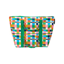 Load image into Gallery viewer, Pool or beach bag with zip made from strong and lightweight recycled materials  with thick and comfy shoulder and hand straps with internal valuables pocket in a bight and fun print
