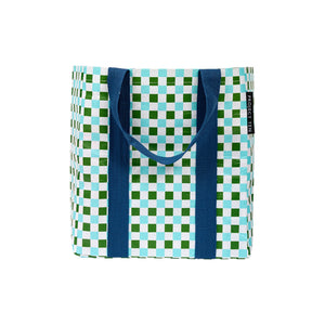 Strong and lightweight reusable shopping bag made from recycled materials in fun and bright prints