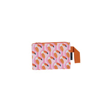 Load image into Gallery viewer, Mini zip pouch made from strong and light recycled materials with handy wrist strap in fun and bright colours and patterns
