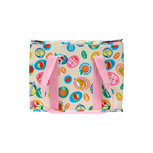 Extra large size XL cooler bag made with high quality insulation and zips in bright colours and fun prints