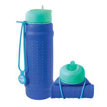Load image into Gallery viewer, Collapsible water bottle in bright colours made from premium food grade silicone called a Rolla Bottle – leak proof and easy to clean - cobalt
